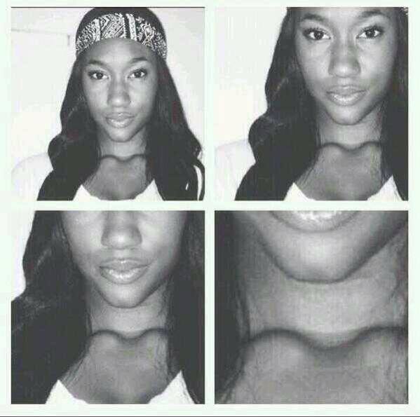 *** looks like she swallowed a PS4 controler