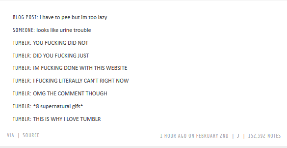 Tumblr in a nutshell - by Tumblr...They're becoming self-aware!