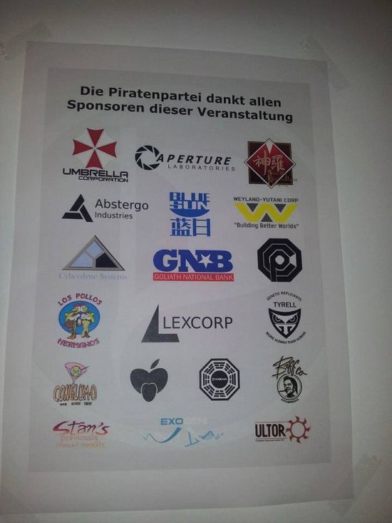 thanks too all our plan sponsors; from the Pirat Party