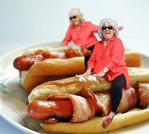 Two grannies riding huge wieners