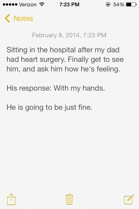 Dad jokes just out of Surgery.