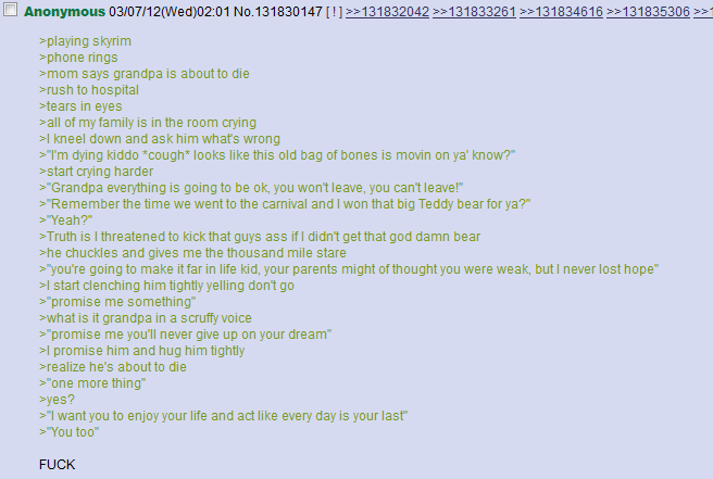 Anon loses his grandfather