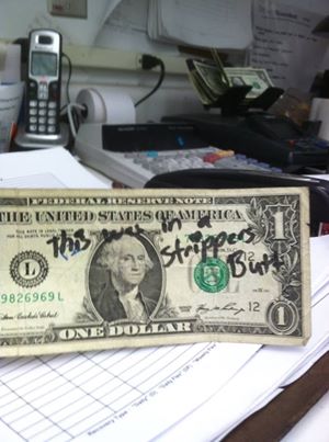 After a long day, it was time to count the money and I found this gem...wtf
