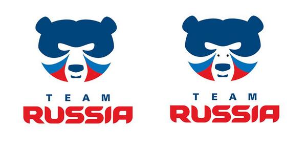Improve the Team Russia logo.. from bear to dog with just two dots