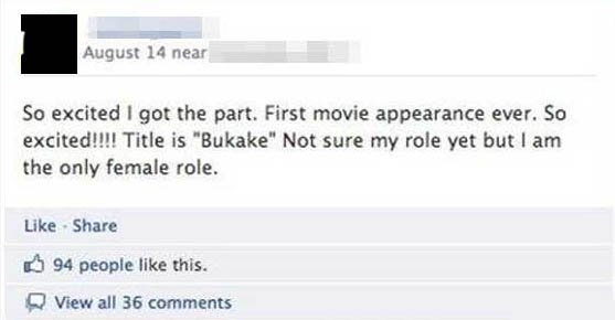 Well...Maybe you should know what "Bukake" means