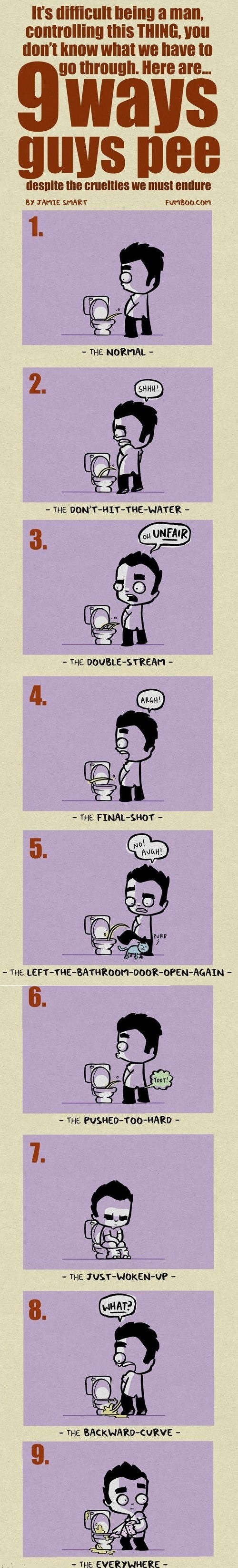 9 ways of pee