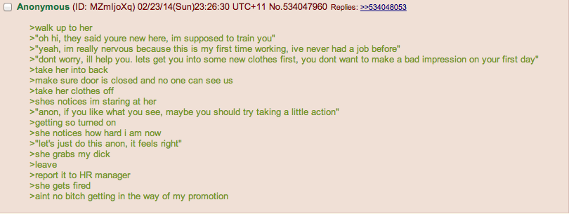 anon helps the new girl at work