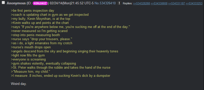 Anon gets his dick measured
