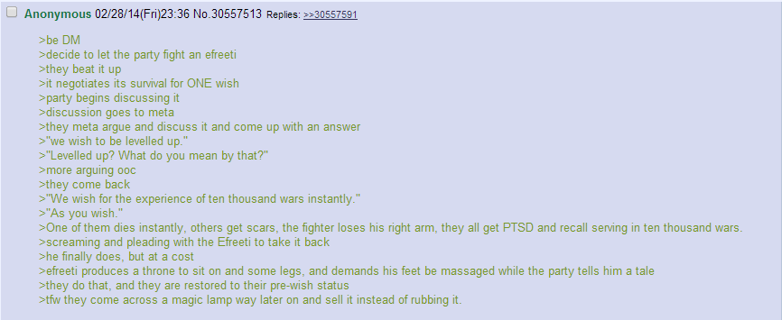 Be careful what you wish