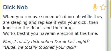 Friend called me a dicknob. Searched it and was not disappointed...