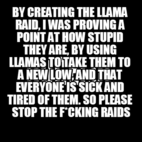 PLEASE STOP THE RAIDS