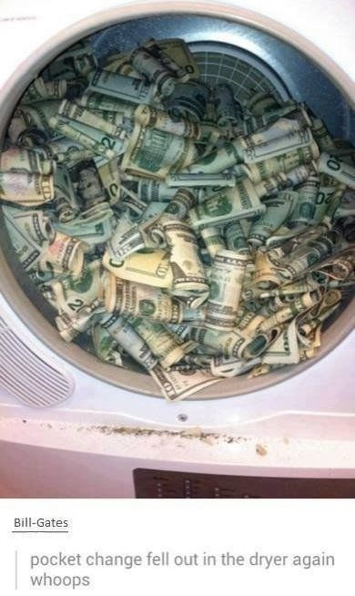 Bill Gates when washing