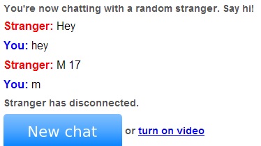 I don't know where people get their bullshit from, but this is the average omegle chat of any male.