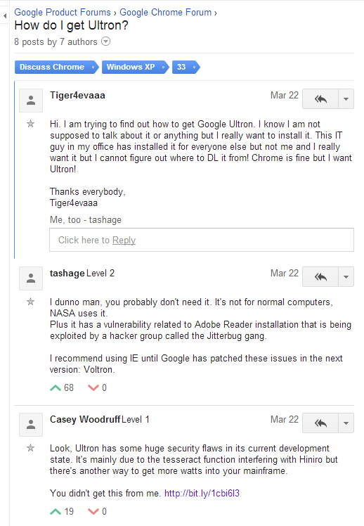 Google Ultron is Legit. Anyways, try to watch Idiocracy.