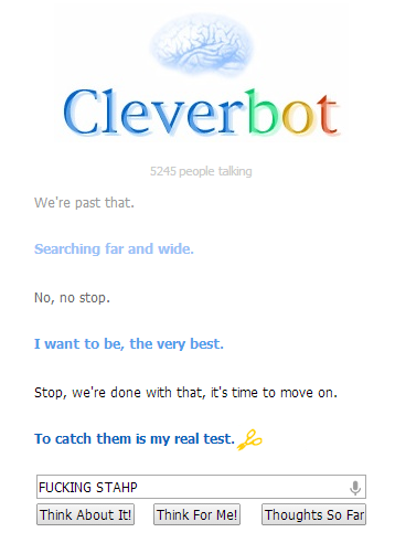 CleverBot just can't control itself around Pokemon