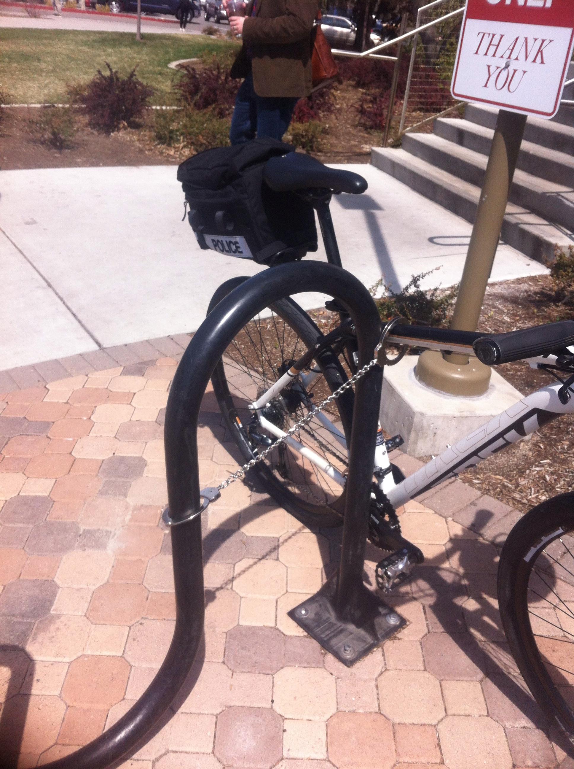 Police improvising bike lock