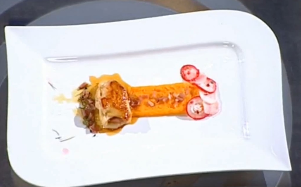 Competitor's plate at Masterchef Romania