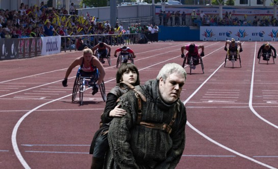 He's taking him to show hodor jr. after the race.
