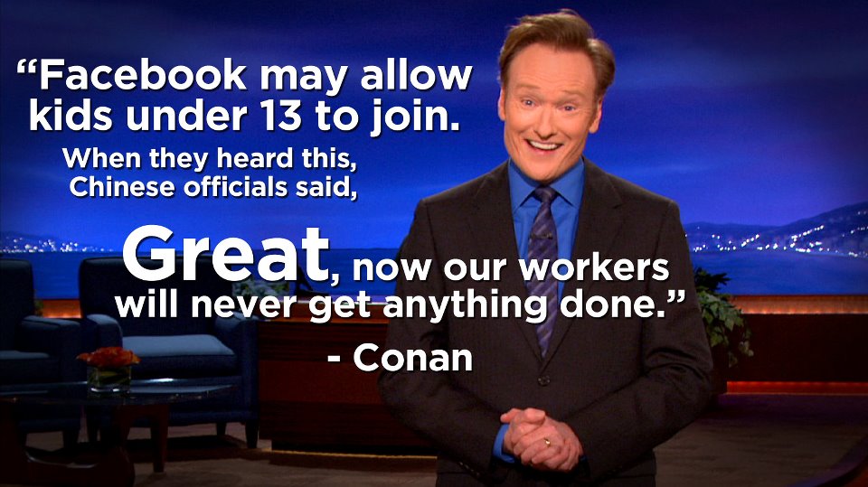 Conan on facebook age policy.