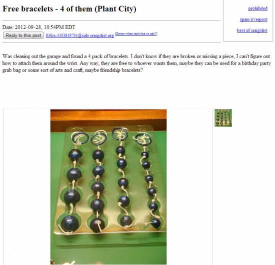 &quot;Free bracelets!&quot;