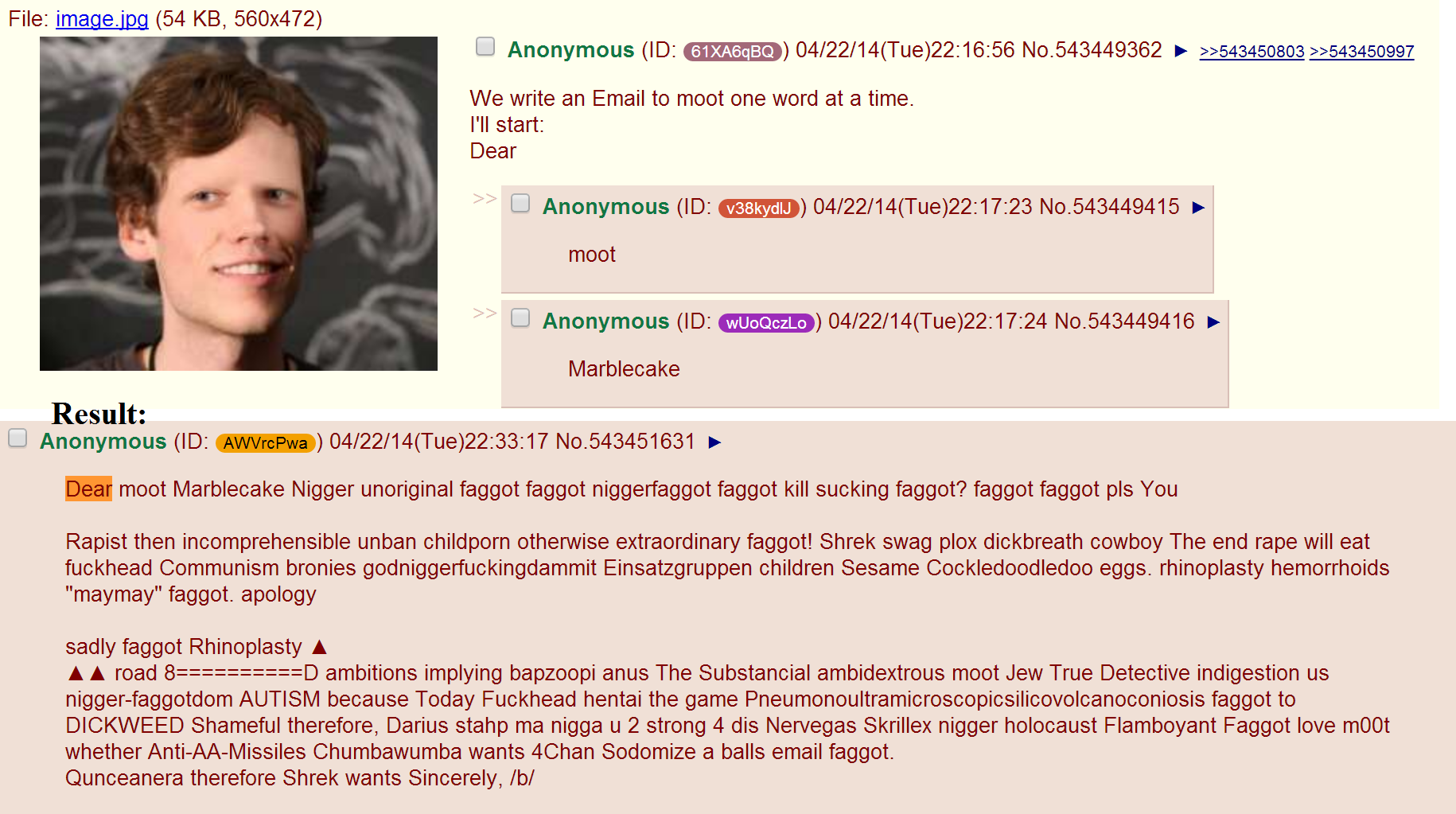 /b/ writes a letter