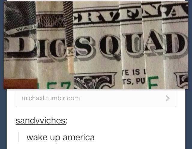 Open your eyes! Dicksquad runs America!