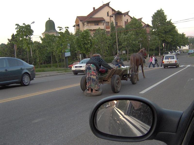 Extreme carriage riding in Romania.