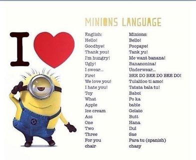 For any one out there who is curious, The Minion Language!!!