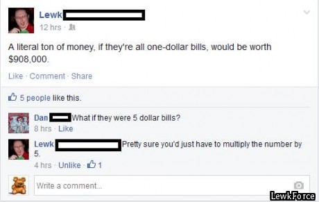 What if they were 20 dollar bills?