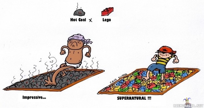 Hot coal vs lego