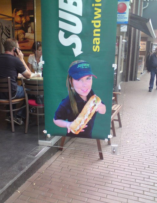 Using Midgets to make there subs look bigger, good one Subway!