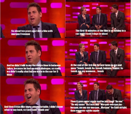 Jonah Hill tells a story about Morgan Freeman.