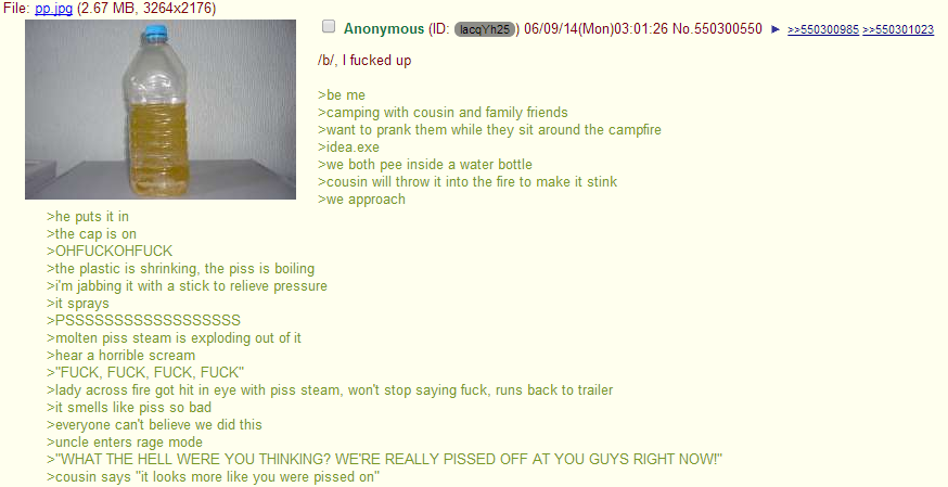Anon pisses off his family.