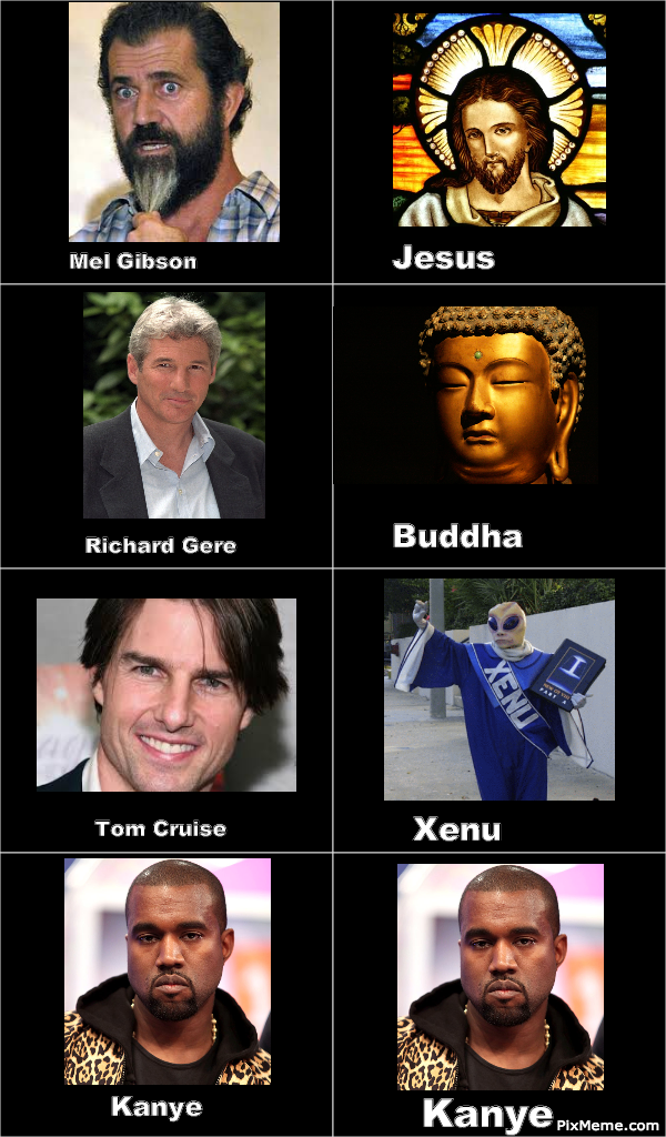 Four celebrities and their gods