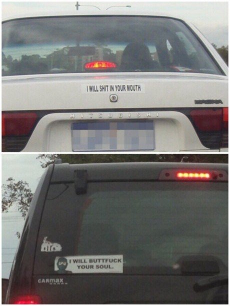 Oh bumper stickers.