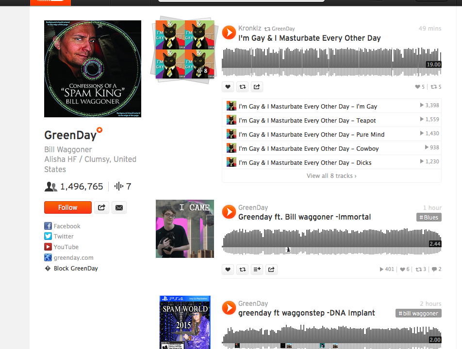 so, the soundcloud of greenday was hacked today