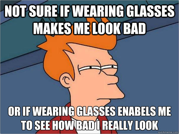 Wearing glasses