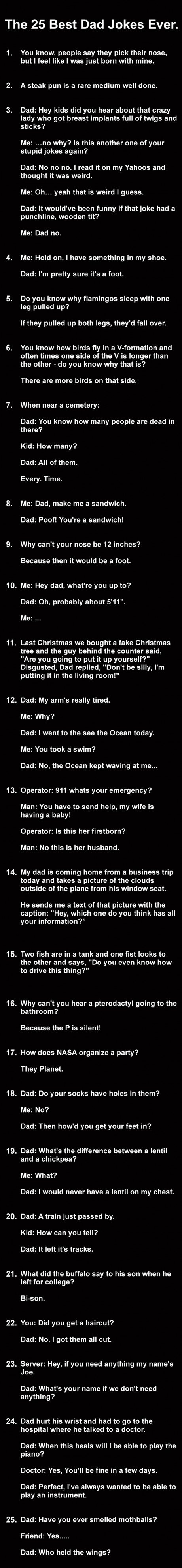 25 Dad Jokes.