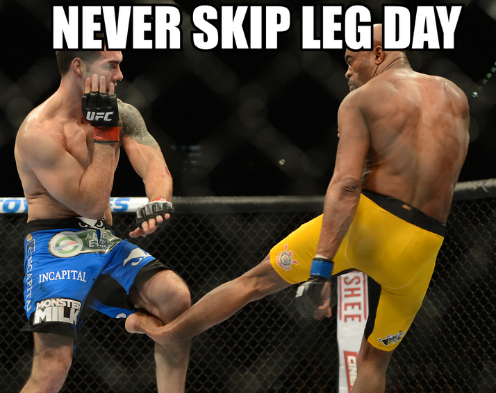 His leg is like a banana.