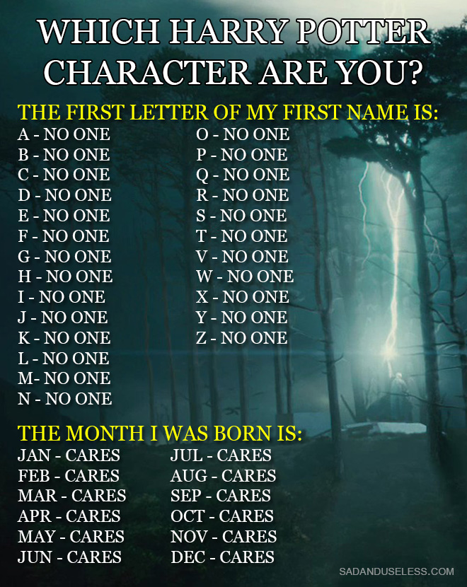 Find out which Harry Potter character you are
