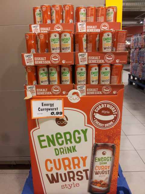 delicious curry sausage flavored energy drink
