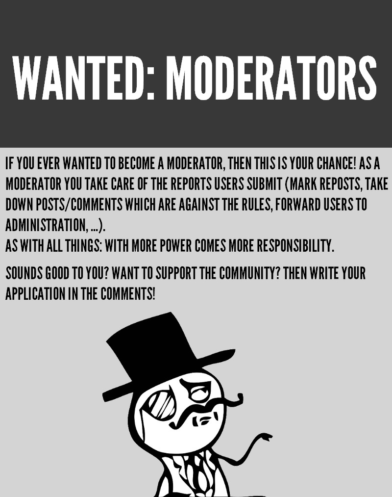 WANTED: Moderators