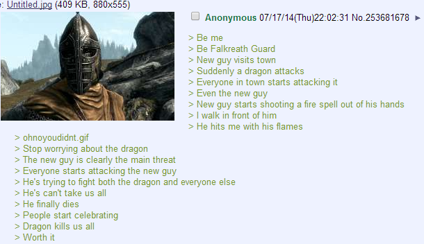 It's all fun and shit until fire dragon attacks