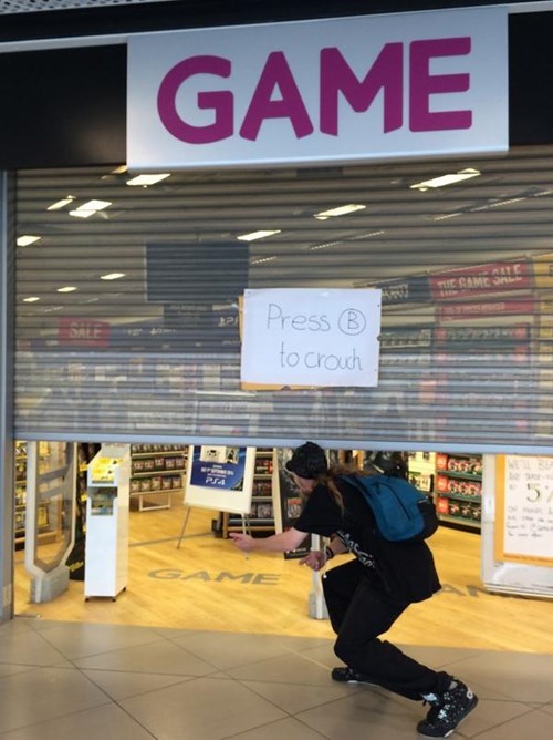 Video Game Store Makes the Most of Their Broken Shutters