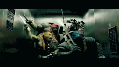 Elevator music is being taken to another level... It's mutating the poor turtles.