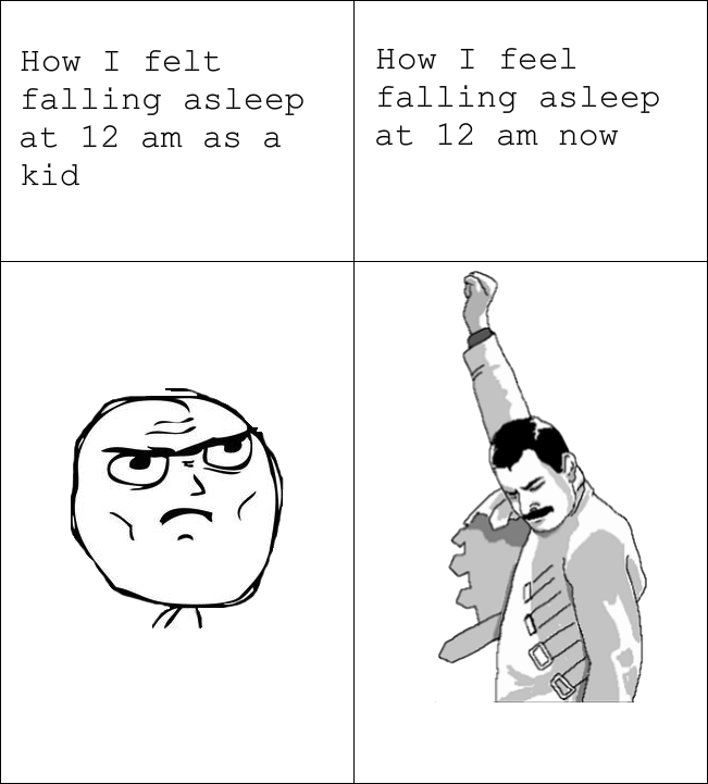 How I felt falling asleep at 12 am as a kid