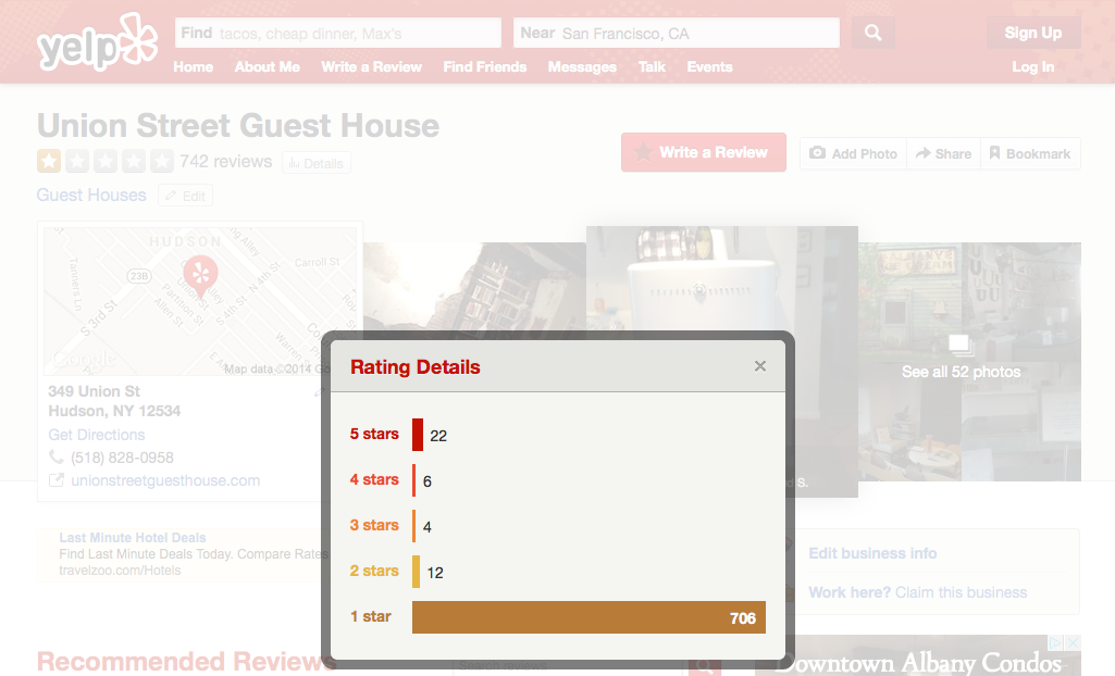 Good job guys!! This is what happens when a hotel fines their customers $500 for bad reviews.
