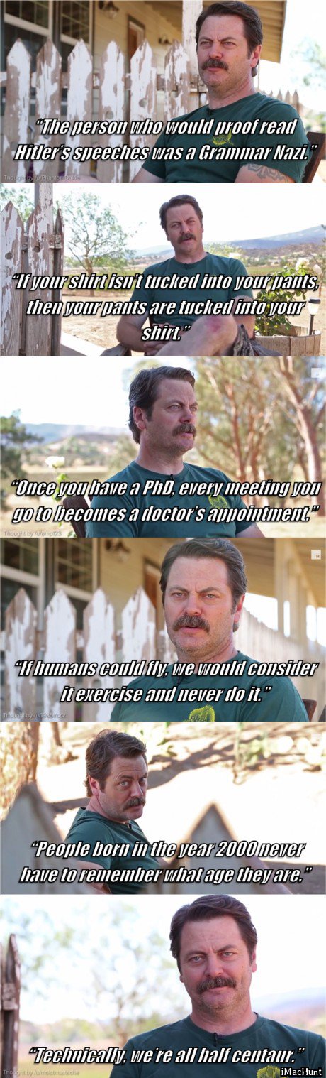 A few of Nick Offerman's "Shower Thoughts".