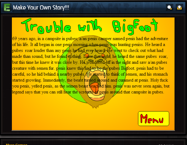 So I played a child's story maker game