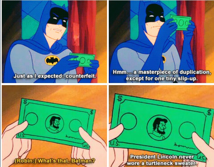 Master Piece of duplication ! , Batman skills are far superior to human eyes..